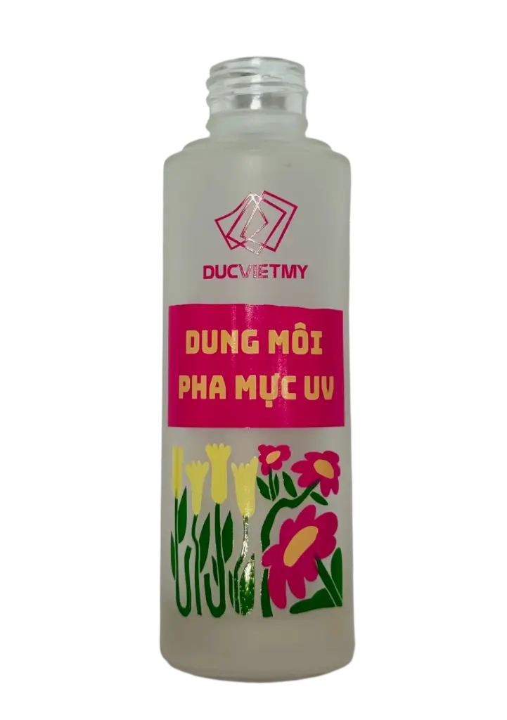 In Lụa 3 Màu Trên Chai Thủy Tinh Phun Cát Bằng Mực UV