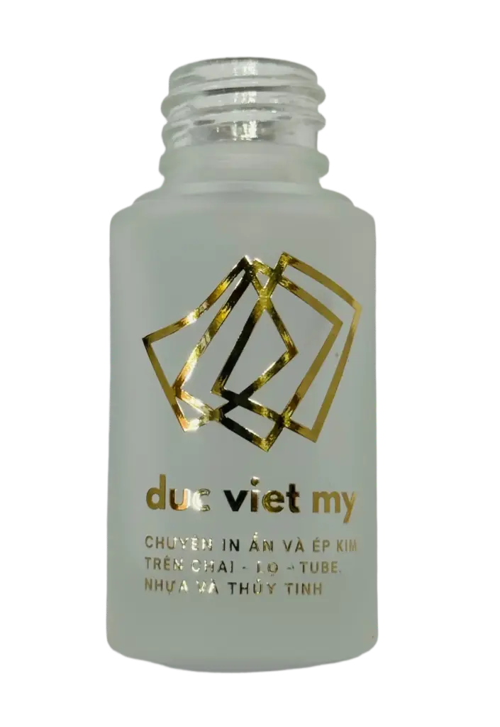 Ép Kim Trên Chai Thuỷ Tinh Phun Cát