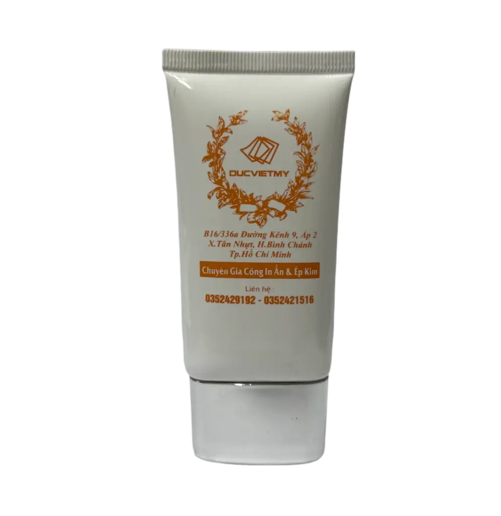 Tuýp PE Trắng 100ml In 1 Màu Bằng Mực UV