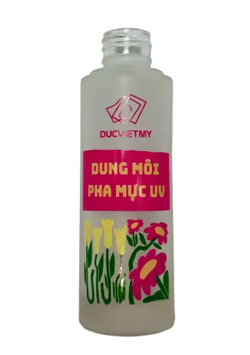 In Lụa 3 Màu Trên Chai Thủy Tinh Phun Cát Bằng Mực UV